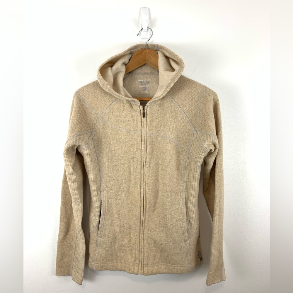 Mountain Hardware Wool Blend Zip Up Hoodie Size Medium in Beige